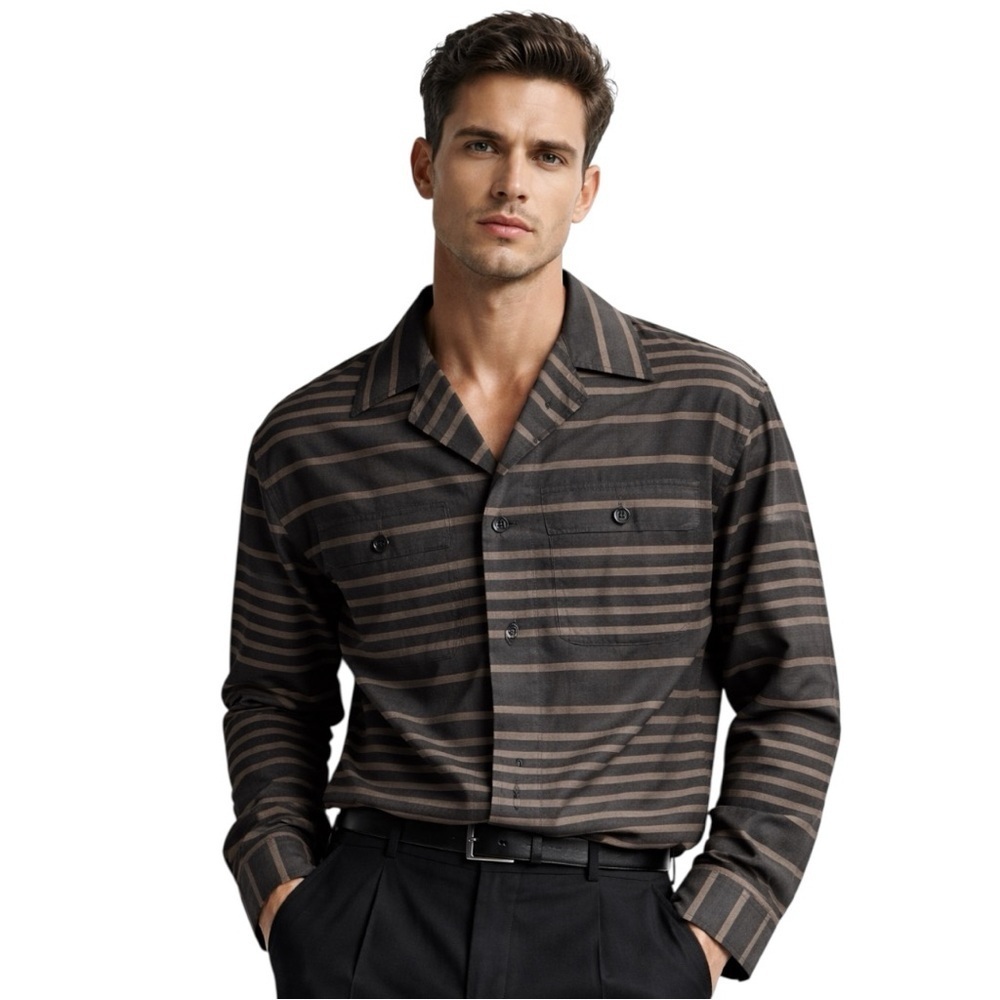 Dries Van Noten SS19 Crolo Black Stripe Shirt 46 / US Small EUC